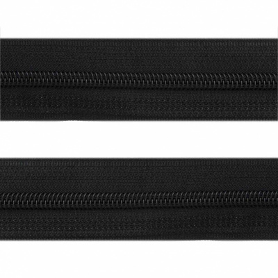 Рулонная молния с покрытием PVC спираль тип 3 (упак.270м) -черная с полосой СВО - купить в Кисловодске. Цена: 12.74 руб.