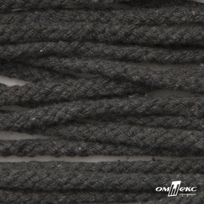 Шнур плетеный d-6 мм круглый, 70% хлопок 30% полиэстер, уп.90+/-1 м, цв.1088-т.серый - купить в Кисловодске. Цена: 588 руб.