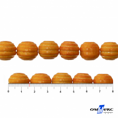 0309-Бусины деревянные "ОмТекс", 16 мм, упак.50+/-3шт, цв.003-оранжевый - купить в Кисловодске. Цена: 62.22 руб.