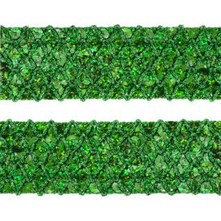 Тесьма с пайетками D4 шир 35 мм цвет зеленый 1