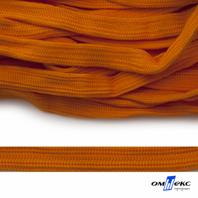 Шнур плетеный (плоский) d-12 мм, (уп.90+/-1м), 100% полиэстер, цв.267 - оранжевый - купить в Кисловодске. Цена: 8.62 руб.