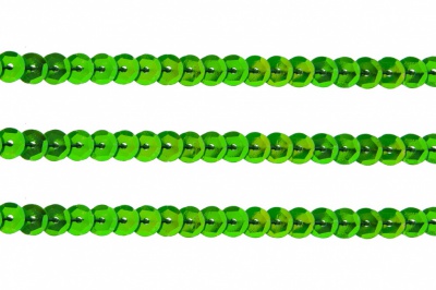 Пайетки "ОмТекс" на нитях, CREAM, 6 мм С / упак.73+/-1м, цв. 94 - зеленый - купить в Кисловодске. Цена: 297.48 руб.