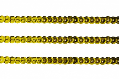Пайетки "ОмТекс" на нитях, SILVER-BASE, 6 мм С / упак.73+/-1м, цв. А-1 - т.золото - купить в Кисловодске. Цена: 468.37 руб.