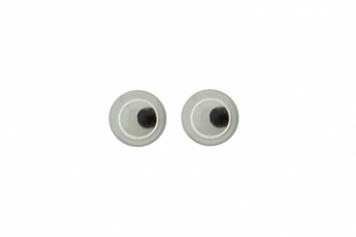 Глазки для игрушек, круглые, с бегающими зрачками, 3 мм/упак.100+/-5 шт, цв. -черно-белые - купить в Кисловодске. Цена: 25.40 руб.