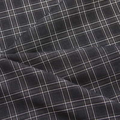 Ткань костюмная клетка 25052 2027, 198 гр/м2, шир.150см, цвет т.серый/сер/бел - купить в Кисловодске. Цена 431.49 руб.