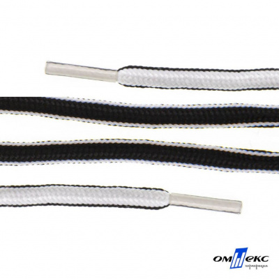 Шнурки #4-27, круглые 130 см, двухцветные (черно/белый) - купить в Кисловодске. Цена: 47.04 руб.