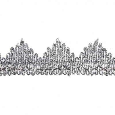 Тесьма металлизированная 0384-0240, шир. 40 мм/уп. 25+/-1 м, цвет серебро - купить в Кисловодске. Цена: 490.74 руб.