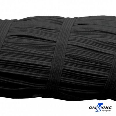 Резиновые нити с текстильным покрытием, шир. 6 мм (55 м/уп), цв.-черный - купить в Кисловодске. Цена: 210.75 руб.