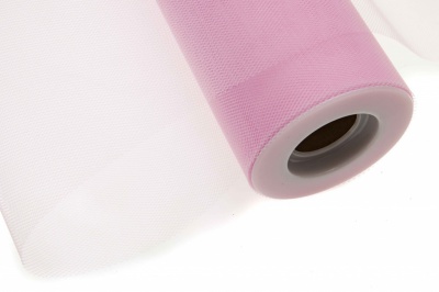 Фатин в шпульках 16-14, 10 гр/м2, шир. 15 см (в нам. 25+/-1 м), цвет розовый - купить в Кисловодске. Цена: 101.71 руб.