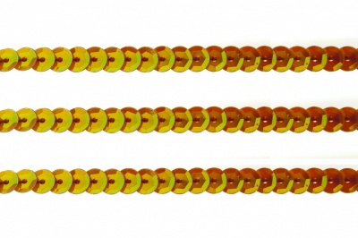 Пайетки "ОмТекс" на нитях, CREAM, 6 мм С / упак.73+/-1м, цв. 88 - оранжевый - купить в Кисловодске. Цена: 300.55 руб.