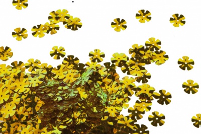 Пайетки "ОмТекс" россыпью,DOUBLE SIDED GOLD,цветок 14 мм/упак.50 гр, цв. 0460-золото - купить в Кисловодске. Цена: 80.93 руб.