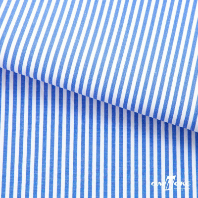 Ткань сорочечная Полоска Кенди, 115 г/м2, 58% пэ,42% хл, шир.150 см, цв.3-синий, (арт.110) - купить в Кисловодске. Цена 306.69 руб.