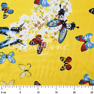 Плательная ткань "Софи" 7.2, 75 гр/м2, шир.150 см, принт бабочки - купить в Кисловодске. Цена 243.96 руб.
