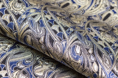 Ткань костюмная жаккард, 135 гр/м2, шир.150см, цвет синий№18 - купить в Кисловодске. Цена 441.95 руб.