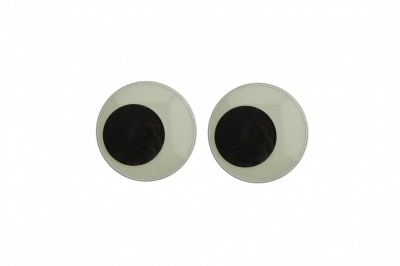 Глазки для игрушек, круглые, с бегающими зрачками, 18 мм/упак.20+/-2 шт, цв. -черно-белые - купить в Кисловодске. Цена: 25.40 руб.