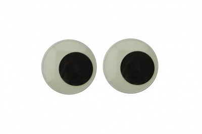 Глазки для игрушек, круглые, с бегающими зрачками, 24 мм/упак.50+/-2 шт, цв. -черно-белые - купить в Кисловодске. Цена: 60.32 руб.