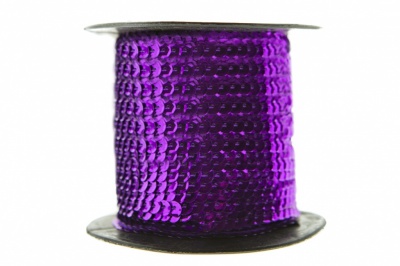 Пайетки "ОмТекс" на нитях, SILVER-BASE, 6 мм С / упак.73+/-1м, цв. 12 - фиолет - купить в Кисловодске. Цена: 300.55 руб.