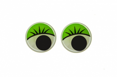 Глазки для игрушек, круглые, с бегающими зрачками, 12 мм/упак.50+/-2 шт, цв. -зеленый - купить в Кисловодске. Цена: 95.04 руб.