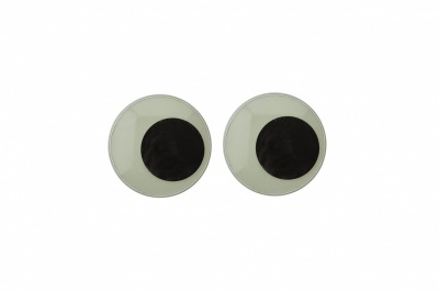 Глазки для игрушек, круглые, с бегающими зрачками, 15 мм/упак.50+/-2 шт, цв. -черно-белые - купить в Кисловодске. Цена: 46.92 руб.