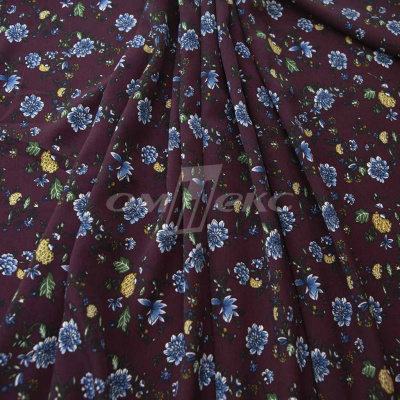 Плательная ткань "Фламенко" 4.1, 80 гр/м2, шир.150 см, принт растительный - купить в Кисловодске. Цена 259.21 руб.