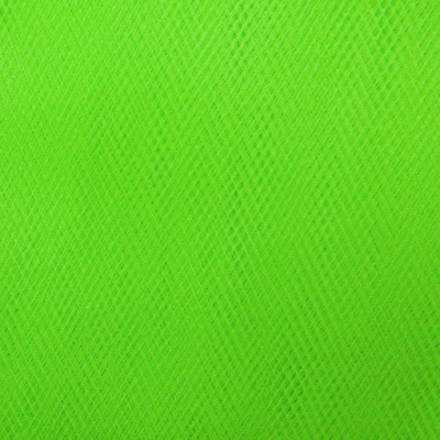 Фатин матовый 16-142, 12 гр/м2, шир.300см, цвет неон.зелёный - купить в Кисловодске. Цена 100.92 руб.