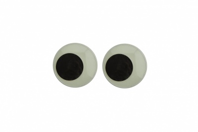 Глазки для игрушек, круглые, с бегающими зрачками, 12 мм/упак.50+/-2 шт, цв. -черно-белые - купить в Кисловодске. Цена: 38.32 руб.