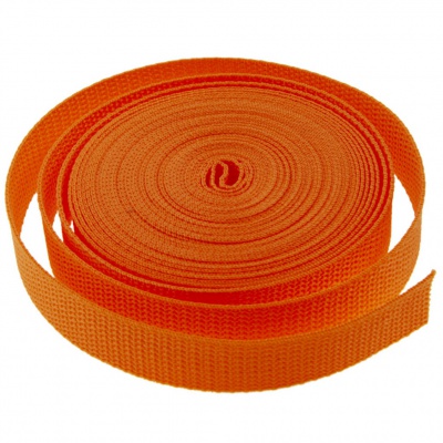 Стропа текстильная, шир. 25 мм (в нам. 50+/-1 ярд), цвет оранжевый - купить в Кисловодске. Цена: 409.94 руб.