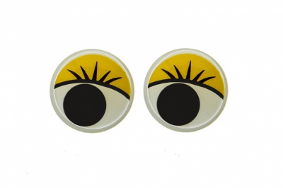 Глазки для игрушек, круглые, с бегающими зрачками, 15 мм/упак.50+/-2 шт, цв. -желтый - купить в Кисловодске. Цена: 113.01 руб.