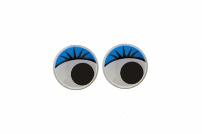 Глазки для игрушек, круглые, с бегающими зрачками, 8 мм/упак.50+/-2 шт, цв. -синий - купить в Кисловодске. Цена: 59.05 руб.