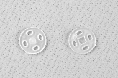 Кнопки пришивные пластиковые 10 мм, блистер 24шт, цв.-прозрачные - купить в Кисловодске. Цена: 48.41 руб.