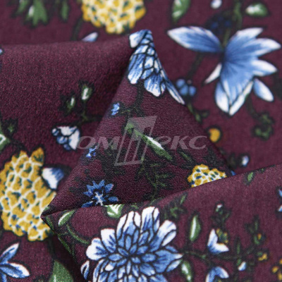 Плательная ткань "Фламенко" 4.1, 80 гр/м2, шир.150 см, принт растительный - купить в Кисловодске. Цена 259.21 руб.
