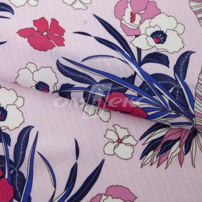 Плательная ткань "Фламенко" 18.1, 80 гр/м2, шир.150 см, принт растительный - купить в Кисловодске. Цена 239.03 руб.