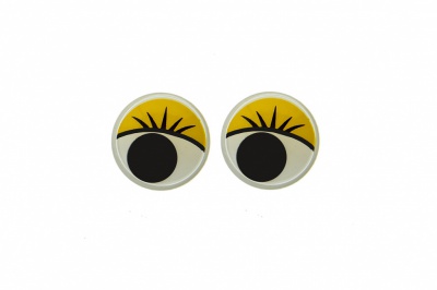 Глазки для игрушек, круглые, с бегающими зрачками, 8 мм/упак.50+/-2 шт, цв. -желтый - купить в Кисловодске. Цена: 59.05 руб.