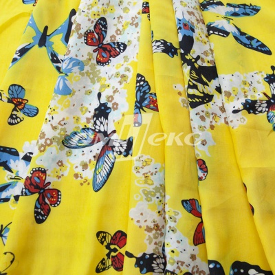 Плательная ткань "Софи" 7.2, 75 гр/м2, шир.150 см, принт бабочки - купить в Кисловодске. Цена 243.96 руб.