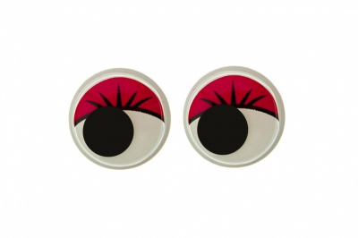 Глазки для игрушек, круглые, с бегающими зрачками, 12 мм/упак.50+/-2 шт, цв. -красный - купить в Кисловодске. Цена: 95.04 руб.