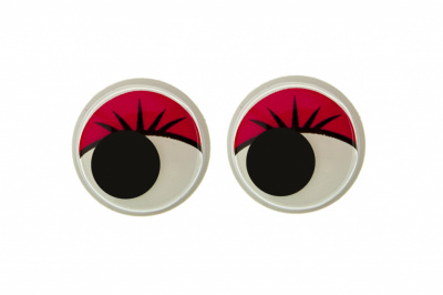 Глазки для игрушек, круглые, с бегающими зрачками, 15 мм/упак.50+/-2 шт, цв. -красный - купить в Кисловодске. Цена: 113.01 руб.