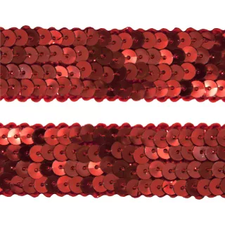 Тесьма с пайетками 3 шир 20 мм цвет красный 1